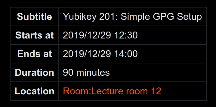 YubiKey Workshop Schedule